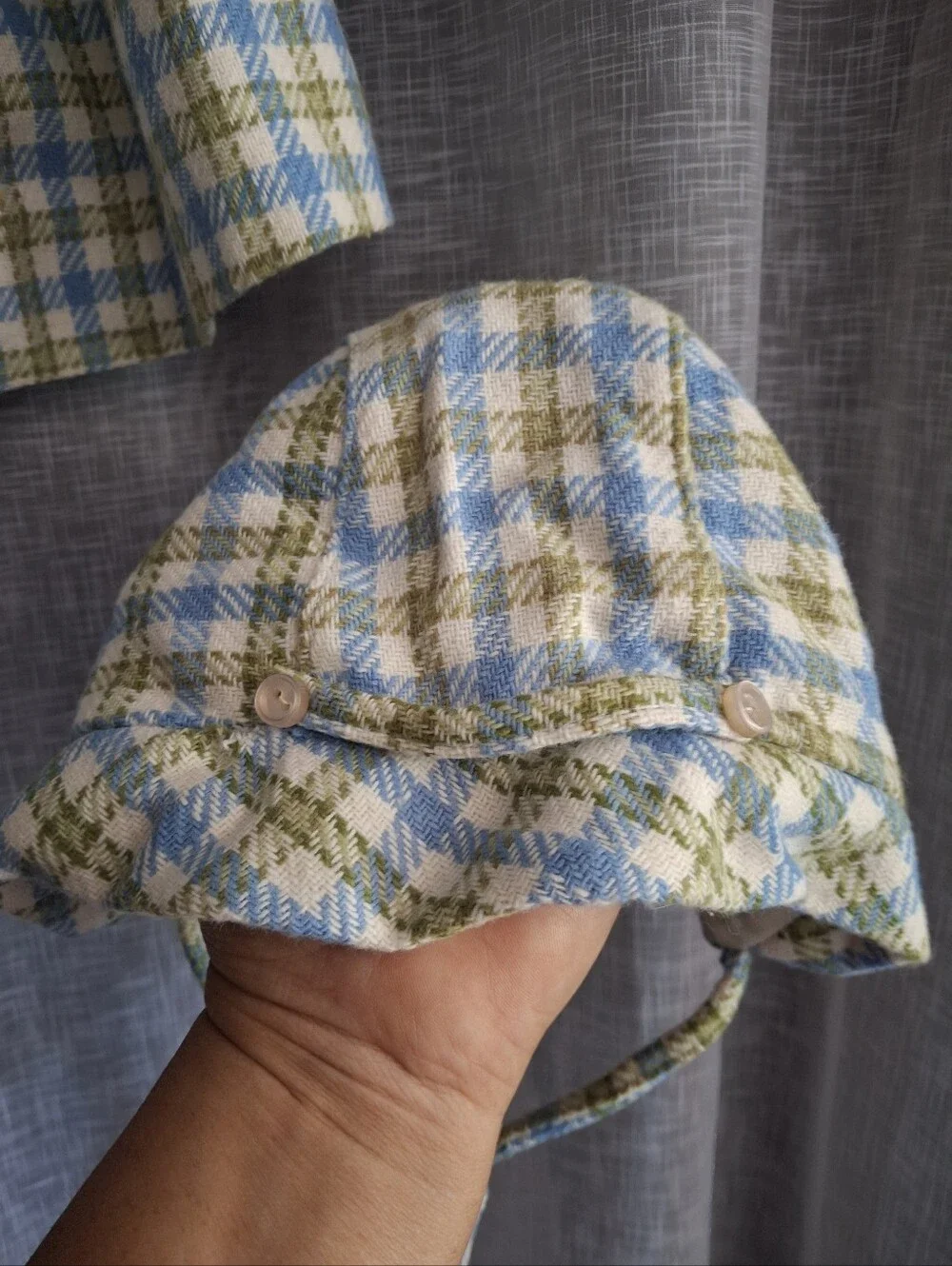 Vintage 50s Kute Kiddies Childrens Plaid Coat & Matching Bonnet Union Made 2/3t